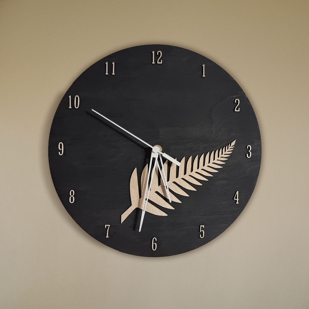 Fern Clock,  All Blacks Clock, Rugby Clock