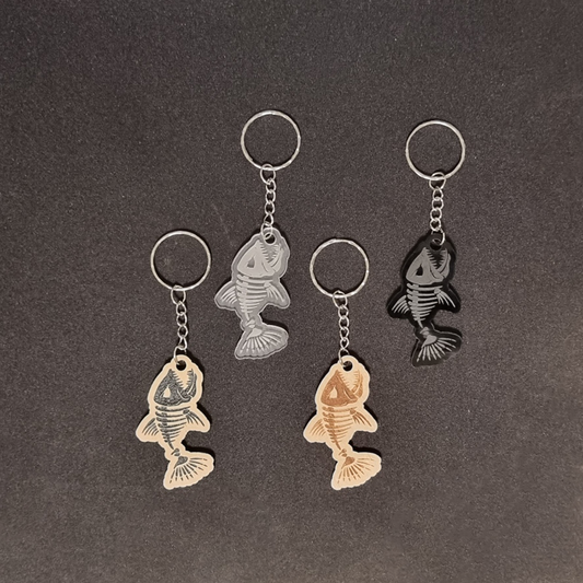 Skeleton Fish  Keychain