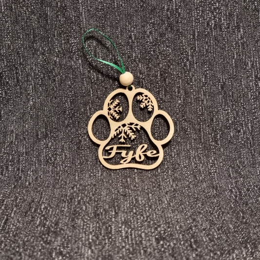 Pet Paw Print Christmas Ornament