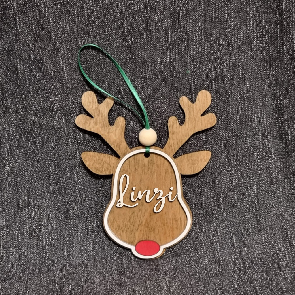 Reindeer Ornament with personalized names